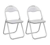 vidaXL Chaise pliante 2 pcs Blanc 48 x 43,5 x 81 cm Simili cuir