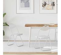 vidaXL Chaise de dîner pliante 2 pcs Blanc 48 x 43,5 x 81 cm