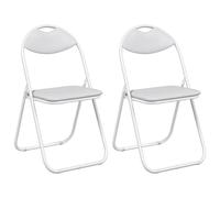 vidaXL Chaise de dîner pliante 2 pcs Blanc 48 x 43,5 x 81 cm