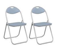 vidaXL Chaise pliante 2 pcs Gris 48 x 43,5 x 81 cm Simili cuir – compacte et portable