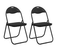vidaXL Chaise pliante 2 pcs Noir 48 x 43,5 x 81 cm Simili cuir