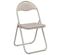 vidaXL Chaise pliante 8 pcs Sable 48 x 43,5 x 81 cm Simili cuir, Chaise de Salle à Manger Moderne, Pliable, Siège Compact, Cuir Synthétique, Rembourrée en Mousse, Confortable, Gain de Place, Rangement