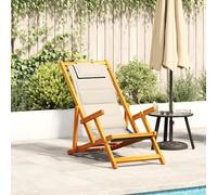 Vidaxl Chaise Pliante Avec Accoudoirs En Bois D'acacia Crème Et Textilène