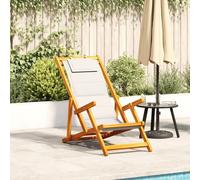 Vidaxl Chaise Pliante Avec Accoudoirs En Bois D'acacia Gris Clair Et Textilène
