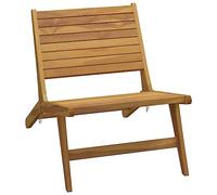 vidaXL Chaise de jardin en teck solide H. 65 cm pliable non empilable