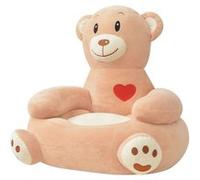 vidaXL Chaise pour enfants en peluche ours Marron