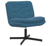 vidaXL Chaise Relax Bleue en Velours, Dimensions 63 x 75 x 76 cm. Design Ergonomique à 360°. Super Confortable avec Un Dossier Qui soutient Bien. Structure en métal Noir Mat et Base croisée Stable. A