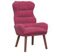 vidaXL Chaise Relaxante en Velours Rouge Vin