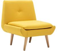 vidaXL Fauteuil sans Accoudoirs Revêtement Tissu Jaune Chaise Canapé de Salon 246986