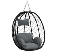 vidaXL Chaise Suspendue Anthracite 91,5 x 60 x 110 cm polyrotin, Chaise Pliante Ergonomique, balançoire Moderne, œuf Suspendu, siège de détente pour Balcon