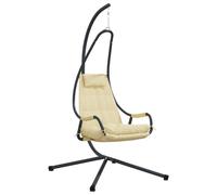 Chaise Suspendue avec Support et Coussin Beige Acier