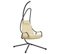 Vidaxl Chaise Suspendue Avec Support Et Coussin Beige Acier