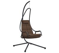 Vidaxl Chaise Suspendue Avec Support Et Coussin Café Acier