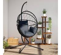 Vidaxl Chaise Suspendue En Forme D'?uf Avec Support Anthracite
