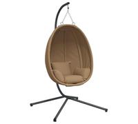 vidaXL Chaise Suspendue en Forme d'œuf et Support Taupe Tissu et Acier