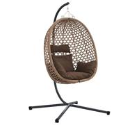 vidaXL Chaise Suspendue polyrotin 104 x 100 x 191 cm Café