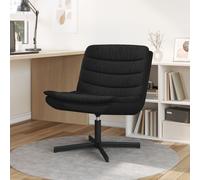 Vidaxl Chaise Tournante Noir Polyester Standard Pivotante