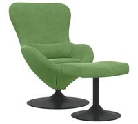 vidaXL Fauteuil ouf avec repose-pieds en velours vert clair