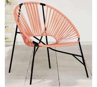 Vidaxl Chaise ?Uf De Jardin Noir Et Orange Résine Tressée