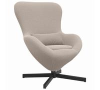 vidaXL Fauteuil œuf en Tissu bouclé Gris Clair