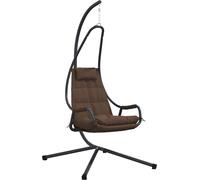 vidaXL Chaise œuf suspendue brun café 94 x 107 x 196,5 cm acier