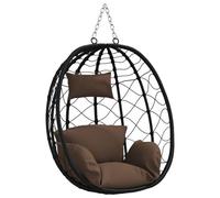 Vidaxl Chaise ?uf Suspendue Couleur Café En Rotin Poly Sans Support