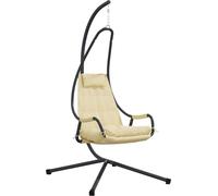vidaXL Chaise œuf suspendue pliante Beige 94 x 107 x 196,5 cm Acier