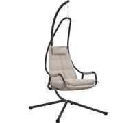 vidaXL Chaise œuf suspendue pliante Taupe 94 x 107 x 196,5 cm Acier