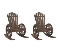 Vidaxl Chaises À Bascule Adirondack Lot De 2 Bois De Sapin Massif