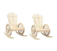 vidaXL Chaises à Bascule Adirondack Lot de 2 Bois de Sapin Massif