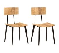 vidaXL Chaises à manger lot de 2 en bois de manguier massif 44x40x80 cm Marron