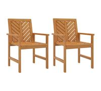 Vidaxl Chaises À Dîner De Jardin 2 Pcs Bois Massif D'acacia