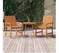 vidaXL Chaises à dîner de jardin – Lot de 2 – Bois massif d'acacia – Avec accoudoirs et dossier