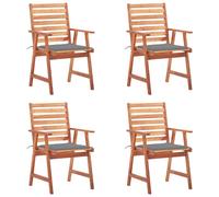 vidaXL Tuinstoelen 4 st met kussens massief acaciahout3078321 G