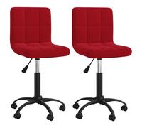 Vidaxl Chaises À Dîner Pivotantes 2 Pcs Rouge Bordeaux Velours Rouge