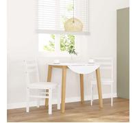 vidaXL Chaises à manger 2 pcs – Bois massif caoutchouc, Blanc