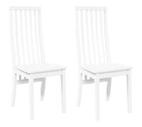 vidaXL Chaises à manger 2 pcs 4102459 Bois massif caoutchouc Blanc