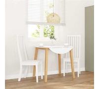 vidaXL Chaises à manger 2 pcs 4102459 Bois massif caoutchouc Blanc