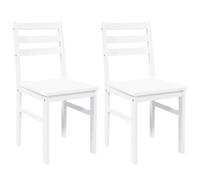 vidaXL Chaises à manger 2 pcs – Bois massif caoutchouc, Blanc