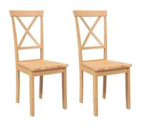 vidaXL Chaises à manger Bois massif caoutchouc 2 pièces