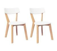 vidaXL Chaises à Manger 2 pcs Bois Massif Caoutchouc, Chaise à dîner, Chaise, Chaise de Salon, chaises à dîner, Chaise de Cuisine, Chaise d'accent