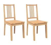 vidaXL Chaises à manger 2 pcs en bois massif de caoutchouc naturel