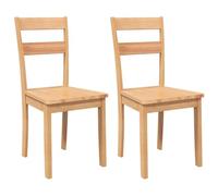 vidaXL Chaises à manger 2 pièces Bois massif caoutchouc naturel
