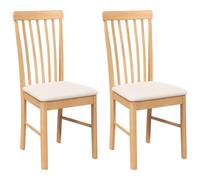 vidaXL Chaises à manger Lot de 2 – Bois massif caoutchouc avec coussins – H. 94 cm – 4102501