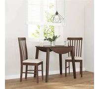 vidaXL Chaises à Manger Coussins 2 pcs Marron Bois Massif Caoutchouc, Chaise à dîner, Chaise, Chaise de Salon, chaises à dîner, Chaise de Cuisine