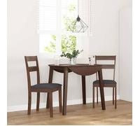 vidaXL Chaises à manger coussins 2 pcs marron bois massif caoutchouc, chaise à dîner, chaise, chaise de salon, chaises à 4102381