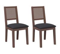 vidaXL Chaises à Manger Coussins 2 pcs Marron Bois Massif Caoutchouc, Chaise à dîner, Chaise, Chaise de Salon, chaises à dîner, Chaise de Cuisine
