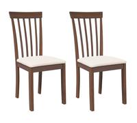 vidaXL Chaises à Manger Coussins 2 pcs Marron Bois Massif Caoutchouc, Chaise à dîner, Chaise, Chaise de Salon, chaises à dîner, Chaise de Cuisine