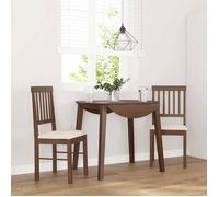 Chaises à manger coussins 2 pcs marron bois massif caoutchouc
