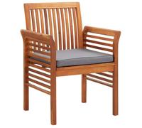 vidaXL Chaises à manger de jardin et coussins lot de 4 acacia massif 3120452